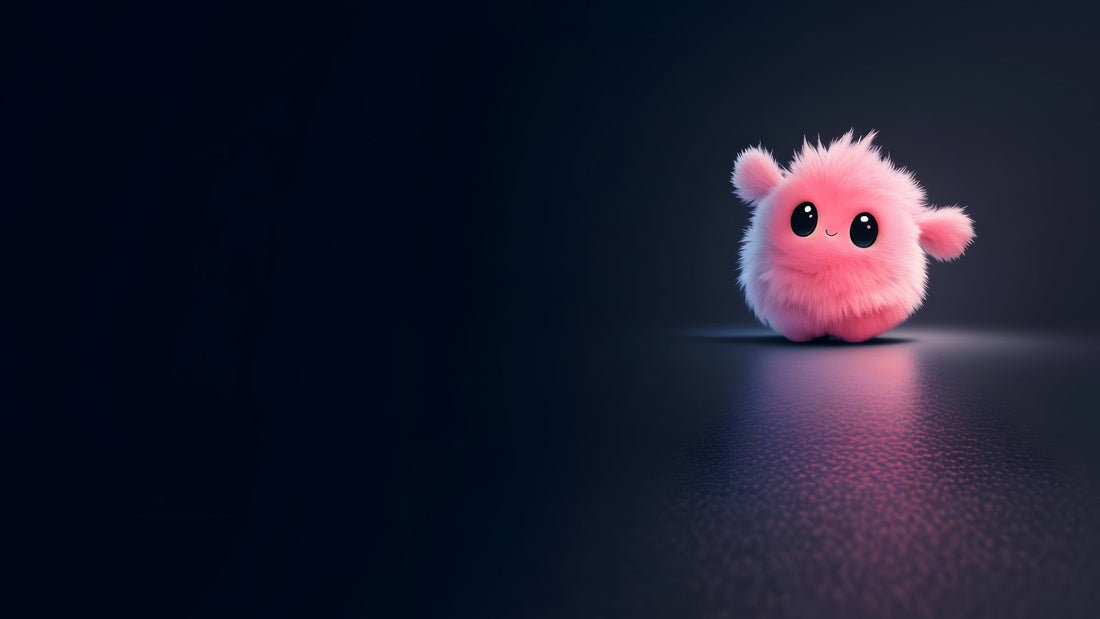 Cute Little Fluffy Pink Kawaii Monster