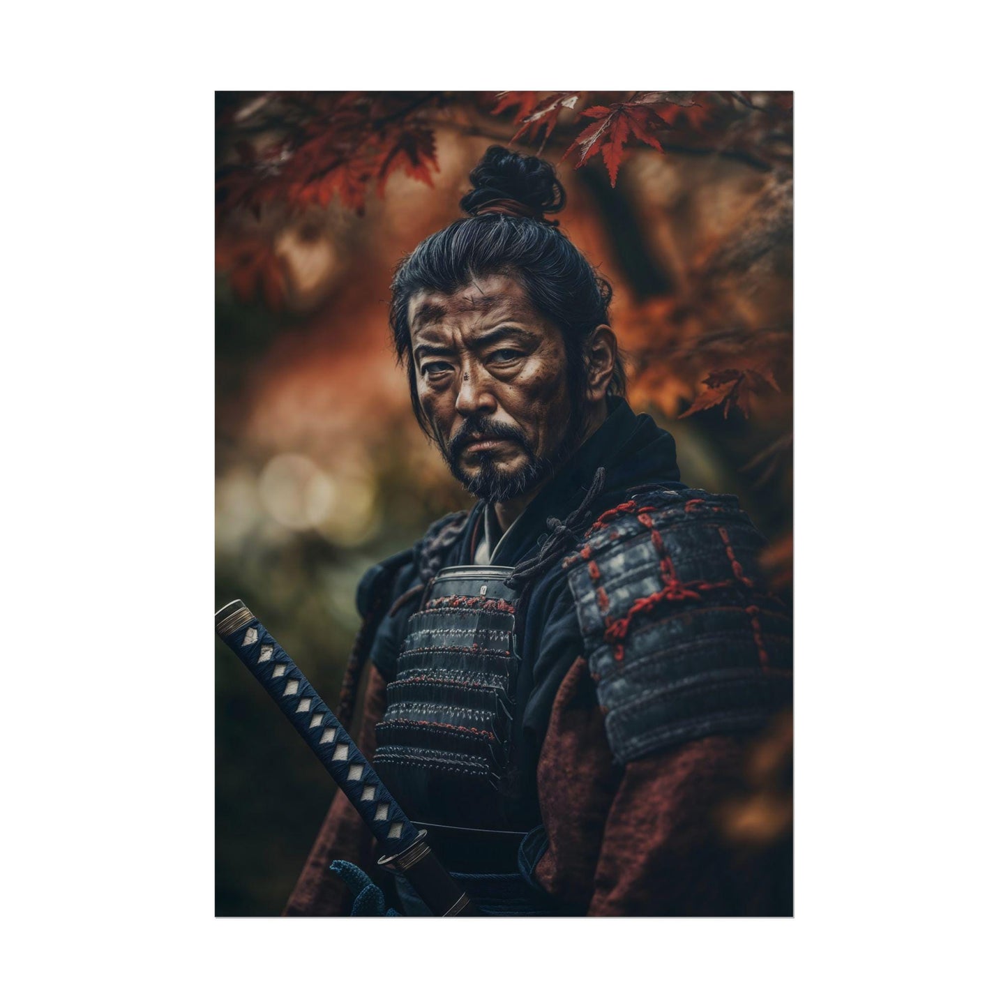 The Loyal Retainer Japanese Wall Art Samurai Portrait Poster Print