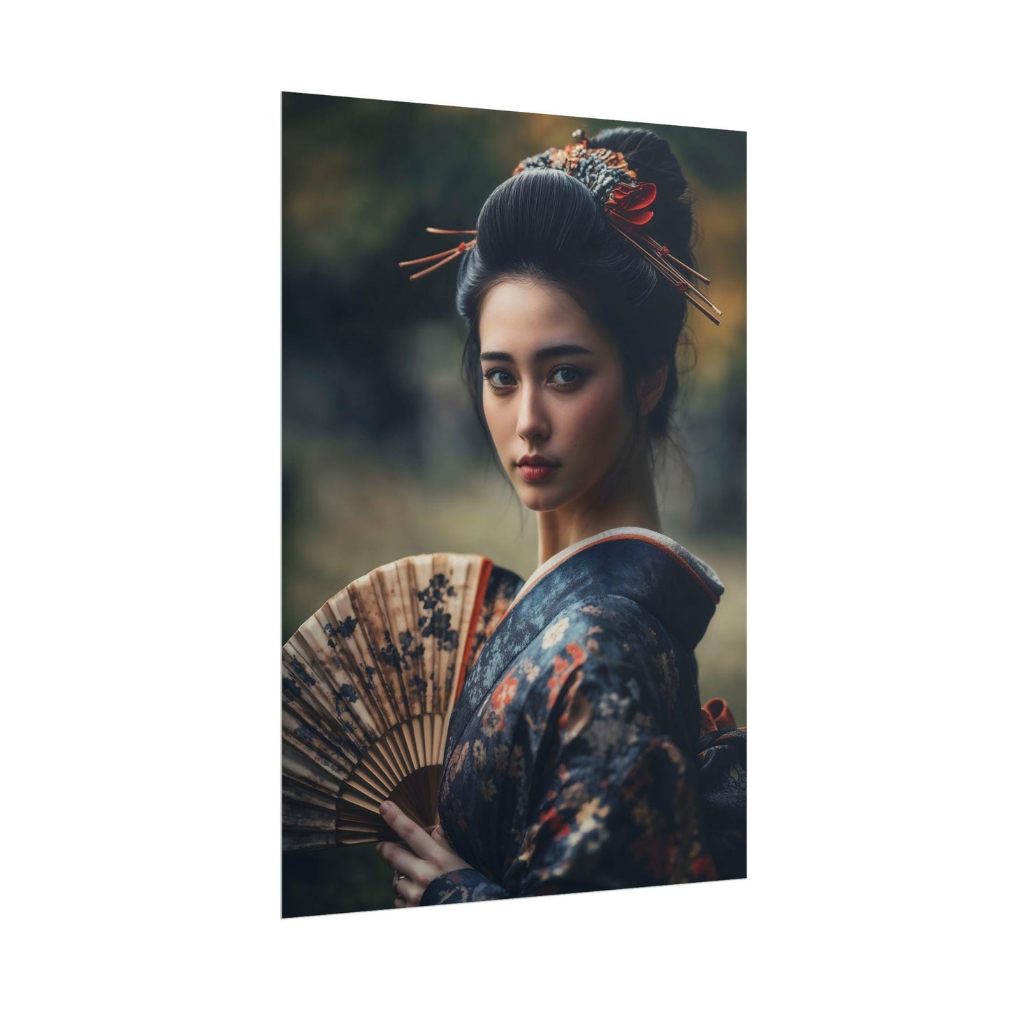 The Elegant Courtier Historic Japanese Wall Art Court Lady Portrait Poster Print