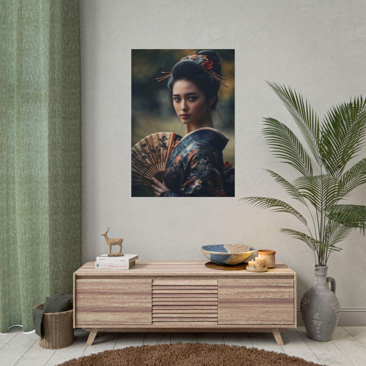 The Elegant Courtier Historic Japanese Wall Art Court Lady Portrait Poster Print