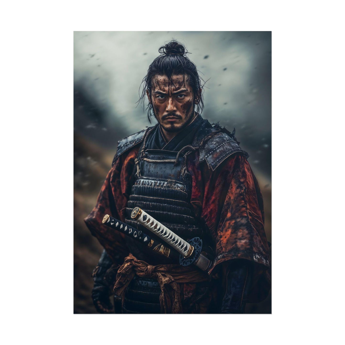 The Valiant Ronin Japanese Wall Art Samurai Wanderer Portrait Poster Print