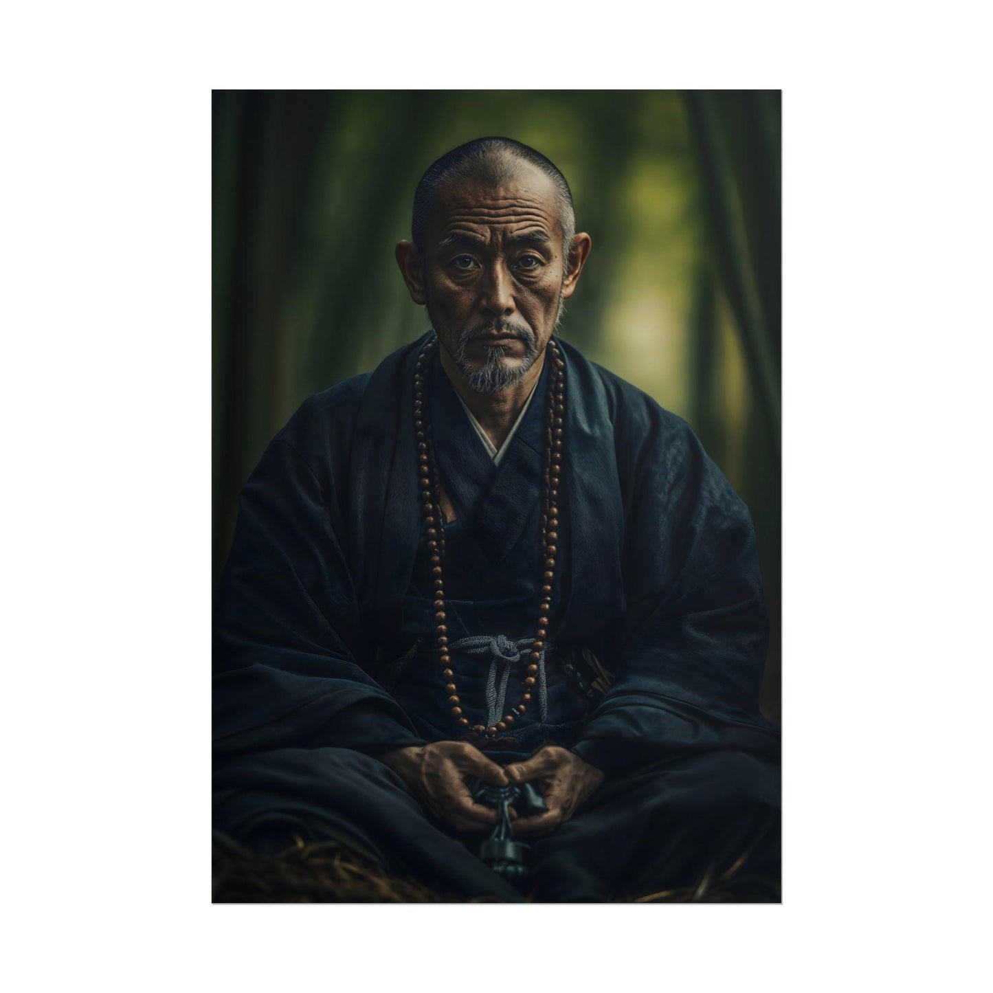 The Compassionate Monk Japanese Wall Art Buddhist Portrait Poster Print