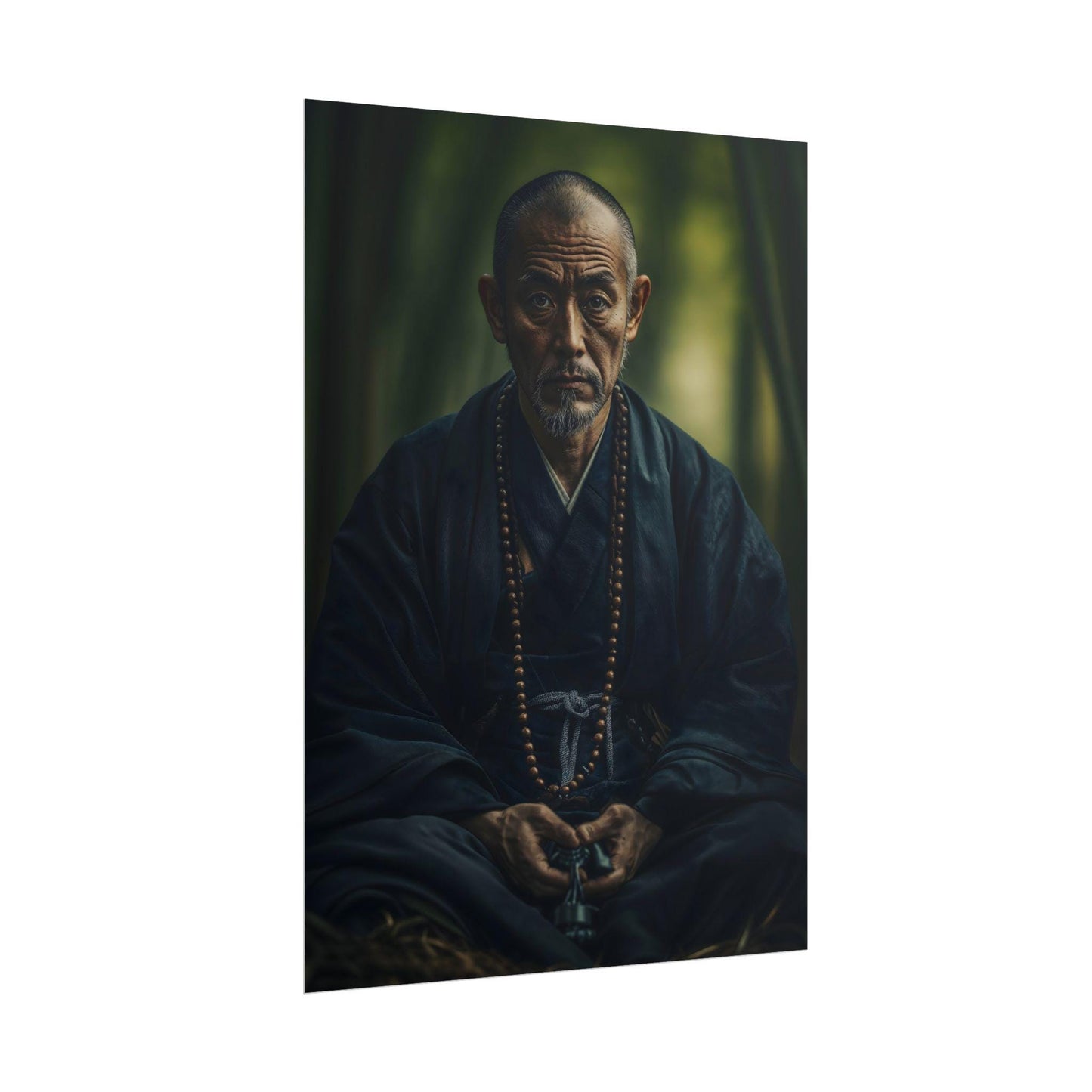 The Compassionate Monk Japanese Wall Art Buddhist Portrait Poster Print