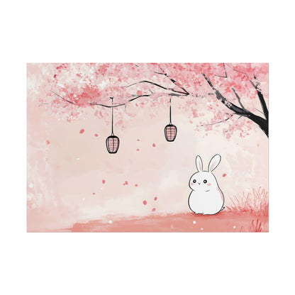 Sakura Kawaii Bunny Adventure Japanese Inspired Kids Room Decor Wall Art