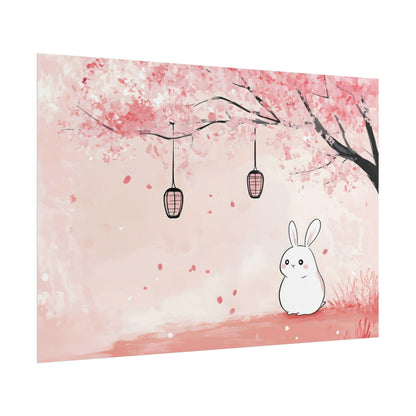 Sakura Kawaii Bunny Adventure Japanese Inspired Kids Room Decor Wall Art