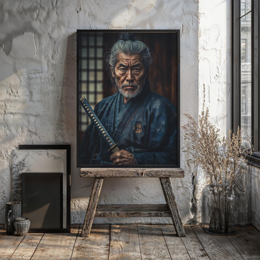 The Master Swordsman Japanese Wall Art Samurai Master Portrait Poster Print