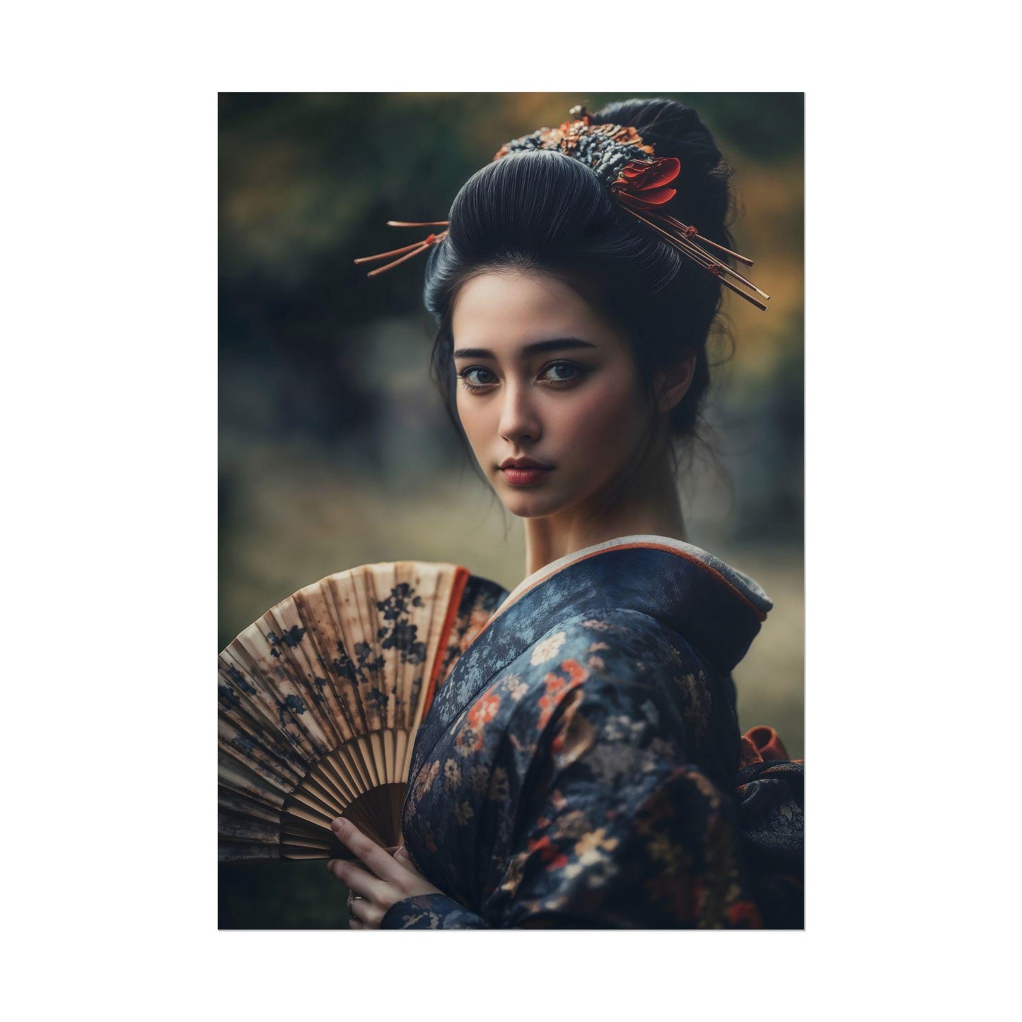 The Elegant Courtier Historic Japanese Wall Art Court Lady Portrait Poster Print