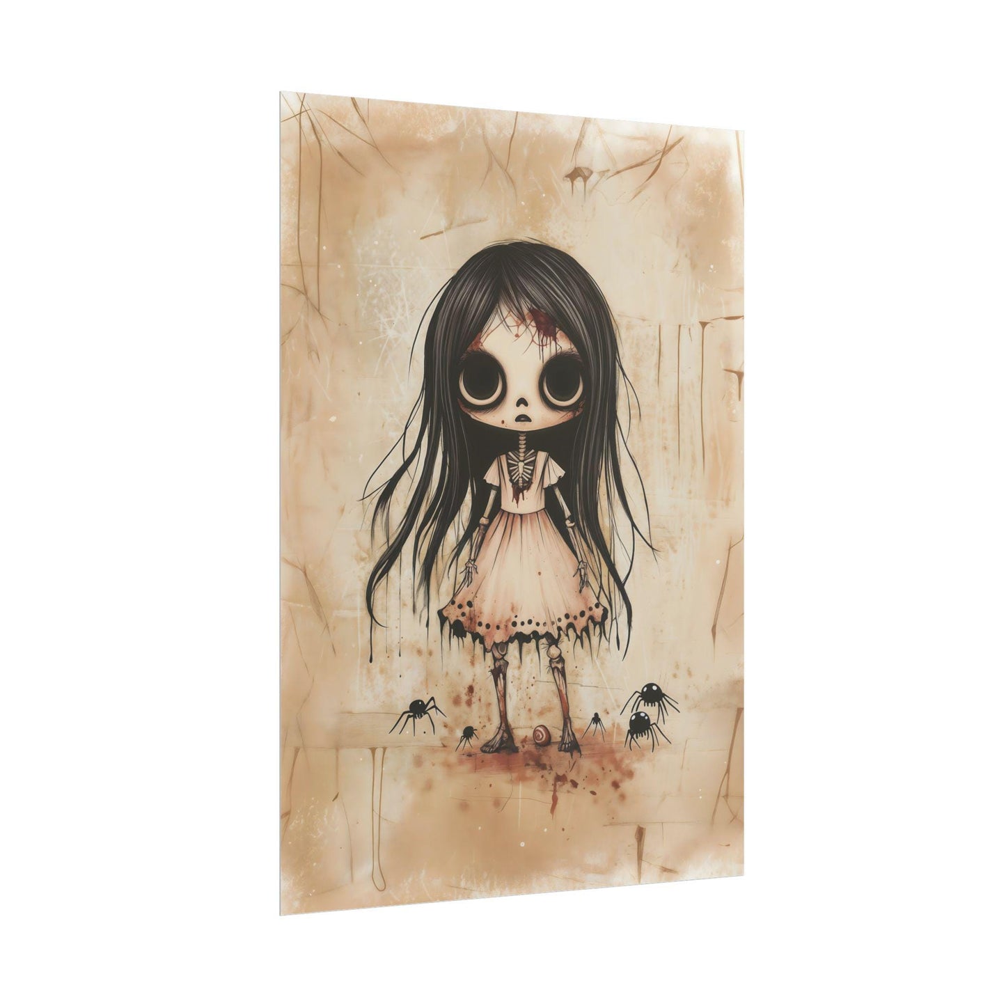 Kawaii Halloween Poster Print Decaying Kawaii Zombie Girl Japanese Spooky Creepy Cute Gothic Horror Yami Kawaii Gurokawa