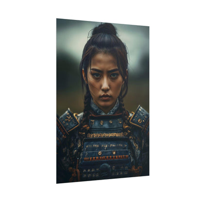 Fearless Samurai Woman Japanese Warrior Wall Art Portrait Poster Print Decor