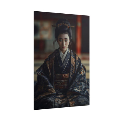 Heian-Era Noblewoman Traditional Japanese Wall Art Portrait Poster Print Decor