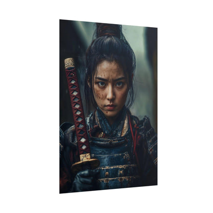 Female Samurai with Katana Wall Art Japanese Warrior Portrait Poster Print