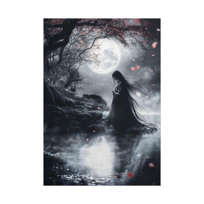 Halloween Poster Japanese Yurei Ghost by the Water Horror Art Kowai Anime Poster Print Wall Decor