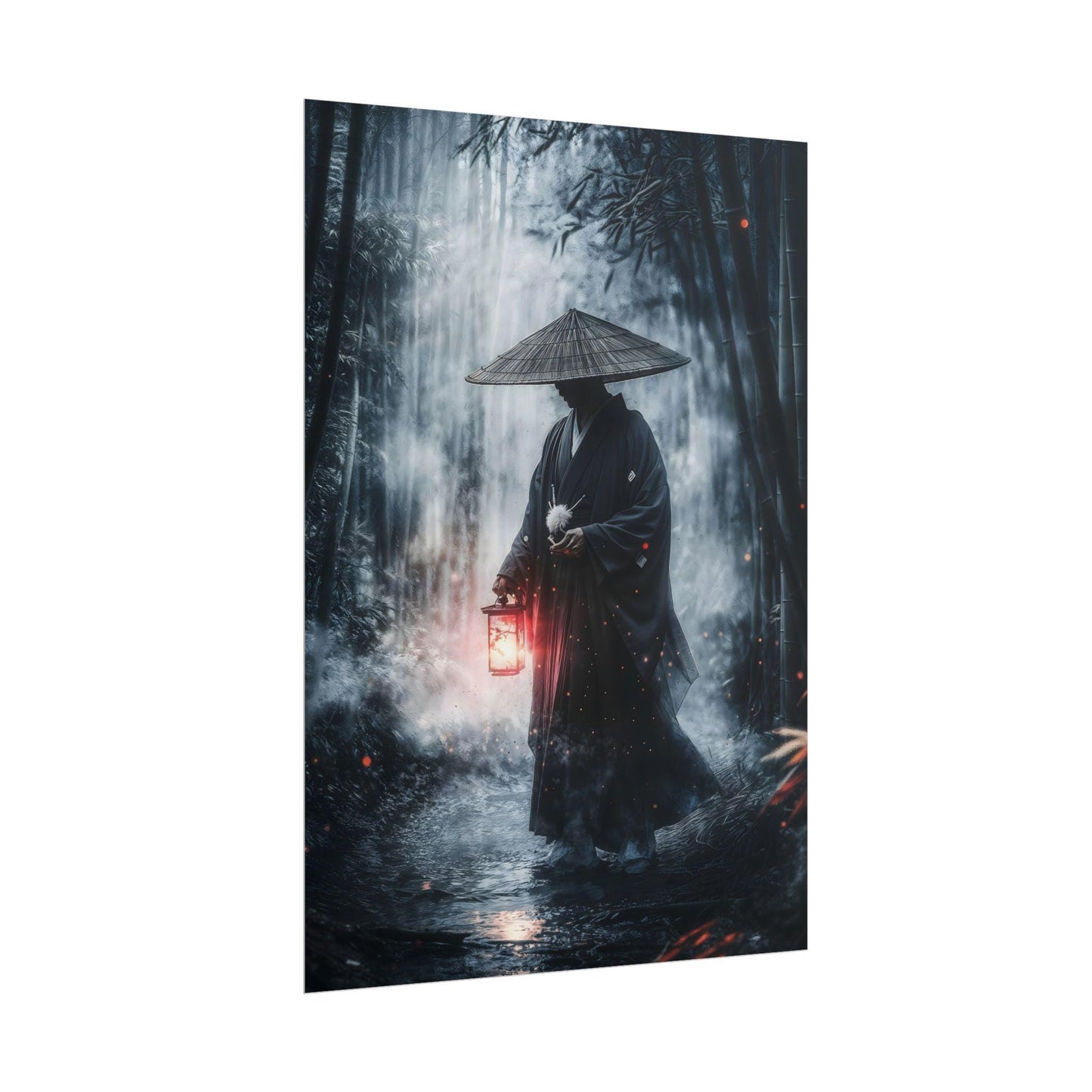 Japanese Halloween Art The Lantern Keeper Spooky Kowai Anime Poster Print Wall Decor