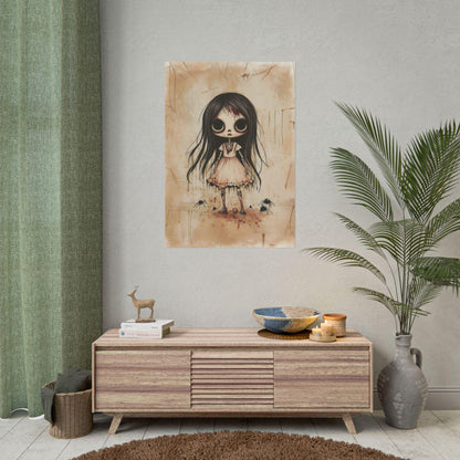 Kawaii Halloween Poster Print Decaying Kawaii Zombie Girl Japanese Spooky Creepy Cute Gothic Horror Yami Kawaii Gurokawa