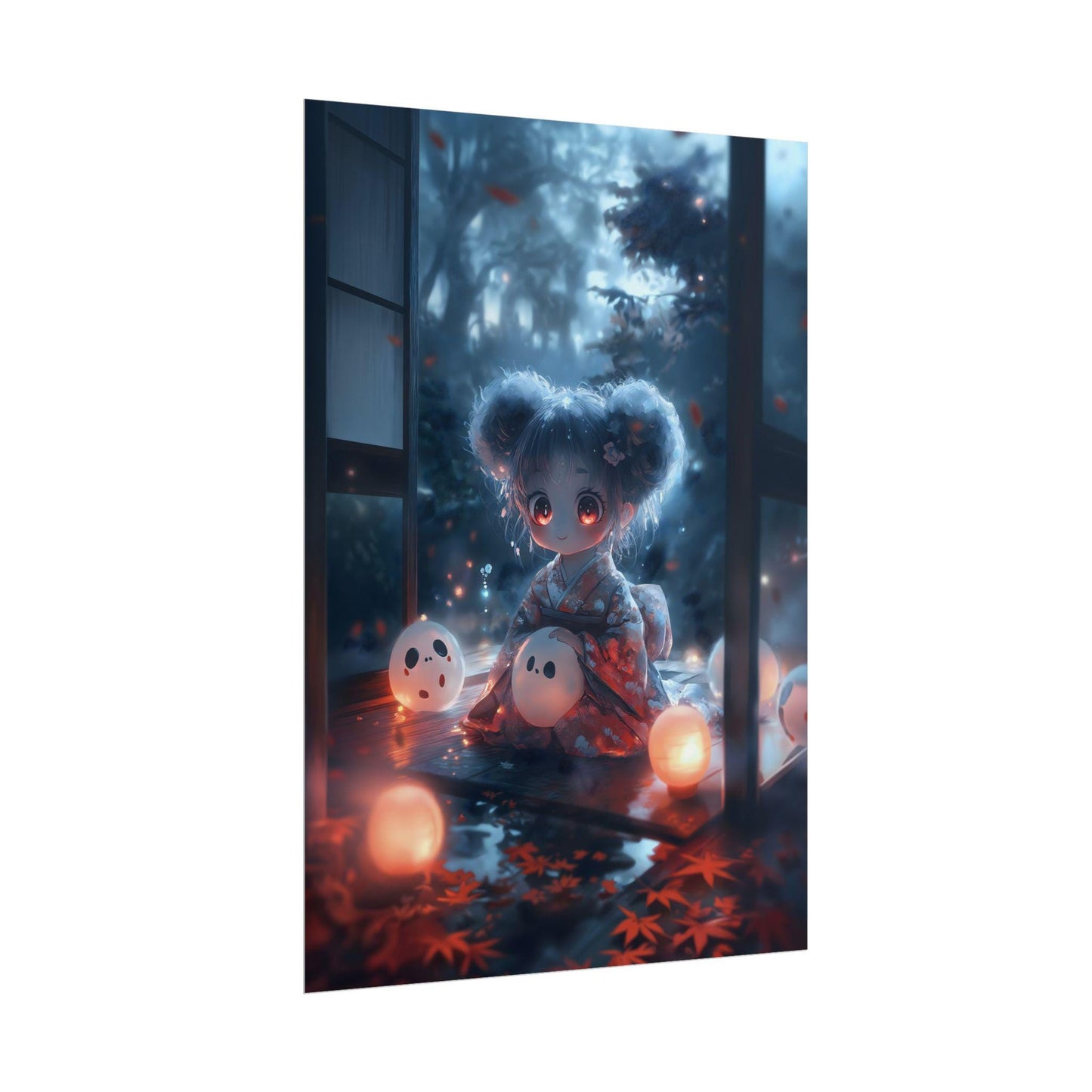 Fluffy Zashiki-Warashi Japanese Anime Poster Halloween Decor