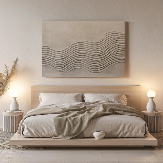 Zen Sand Waves Canvas Art, Minimalist Textured Effect Print, Elegant Abstract Painting Style Decor, Perfect Gift for Calming Spaces