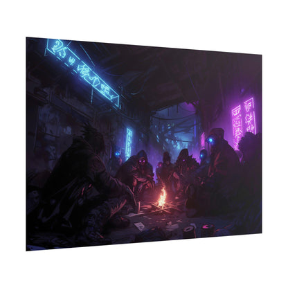 Cyberpunk Rebel Poster, Futuristic Neon Wall Art, Retro Sci-Fi Aesthetic Decor, Great Gift for Anime and Dystopian Fans, Gamers