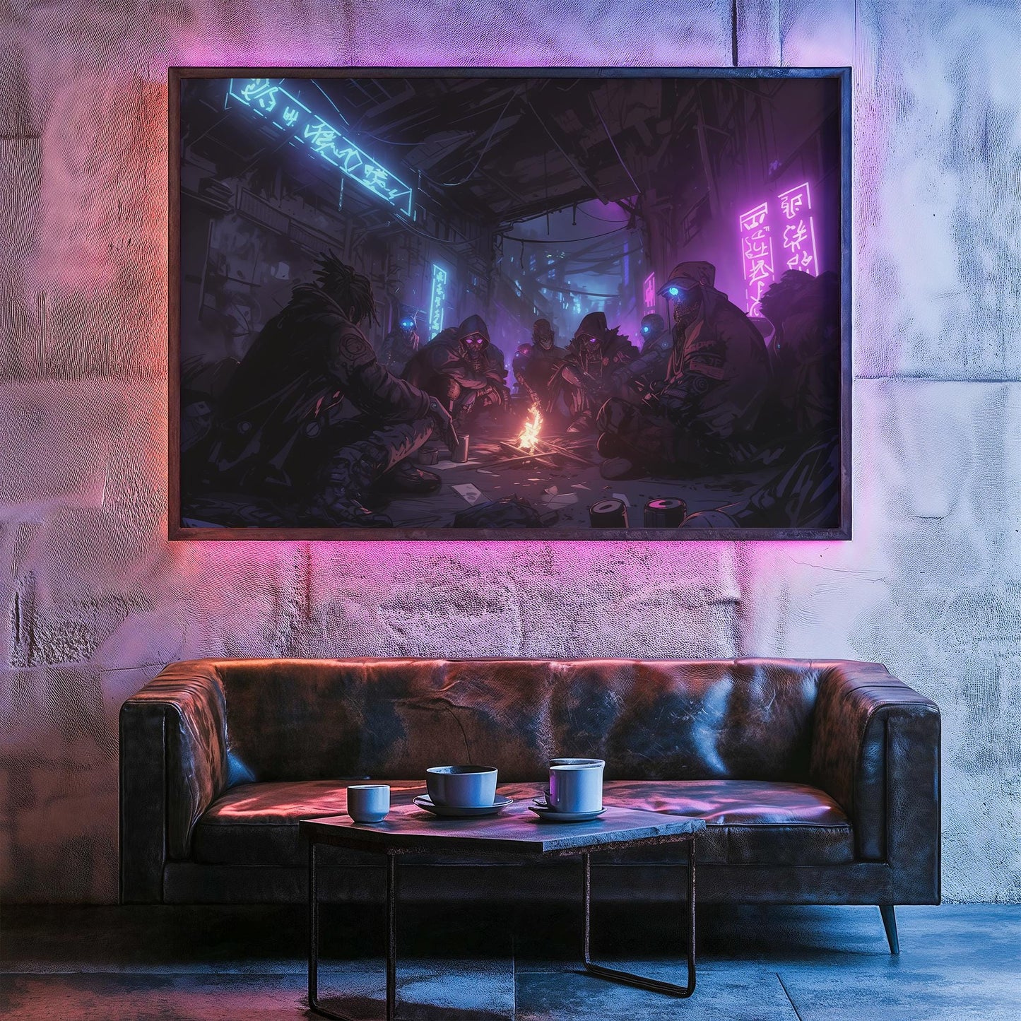 Cyberpunk Rebel Poster, Futuristic Neon Wall Art, Retro Sci-Fi Aesthetic Decor, Great Gift for Anime and Dystopian Fans, Gamers