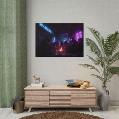 Cyberpunk Rebel Poster, Futuristic Neon Wall Art, Retro Sci-Fi Aesthetic Decor, Great Gift for Anime and Dystopian Fans, Gamers